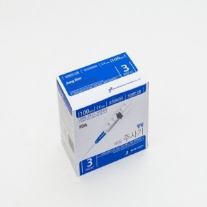 정림)일회용주사기(Syringe) 3CC 무침 / 1통(100개)