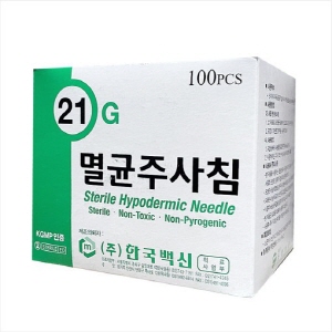 한국백신)일회용주사침(Needle) 21G 1-1/4INCH / 1통(100개)