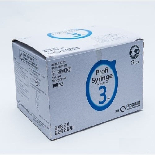 신창메디칼)일회용주사기(Syringe) 3CC 23G 1INCH / 1통(100개)