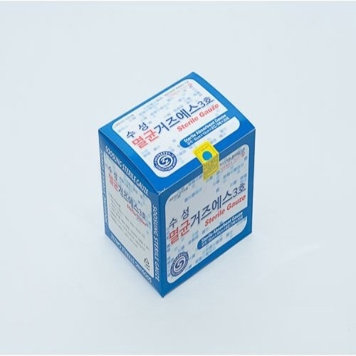 수성)멸균거즈 3inch*3inch*8p / 1통(100장)