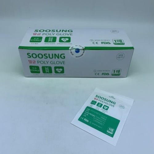 수성)멸균폴리글러브 1매 (Sterile Poly Glove) / 사이즈(M) / 1통(200매)
