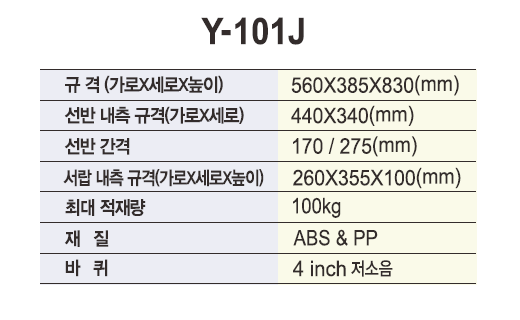 열린세상)PVC 드레싱카 (2단,서랍1식,걸이대) Y-101J